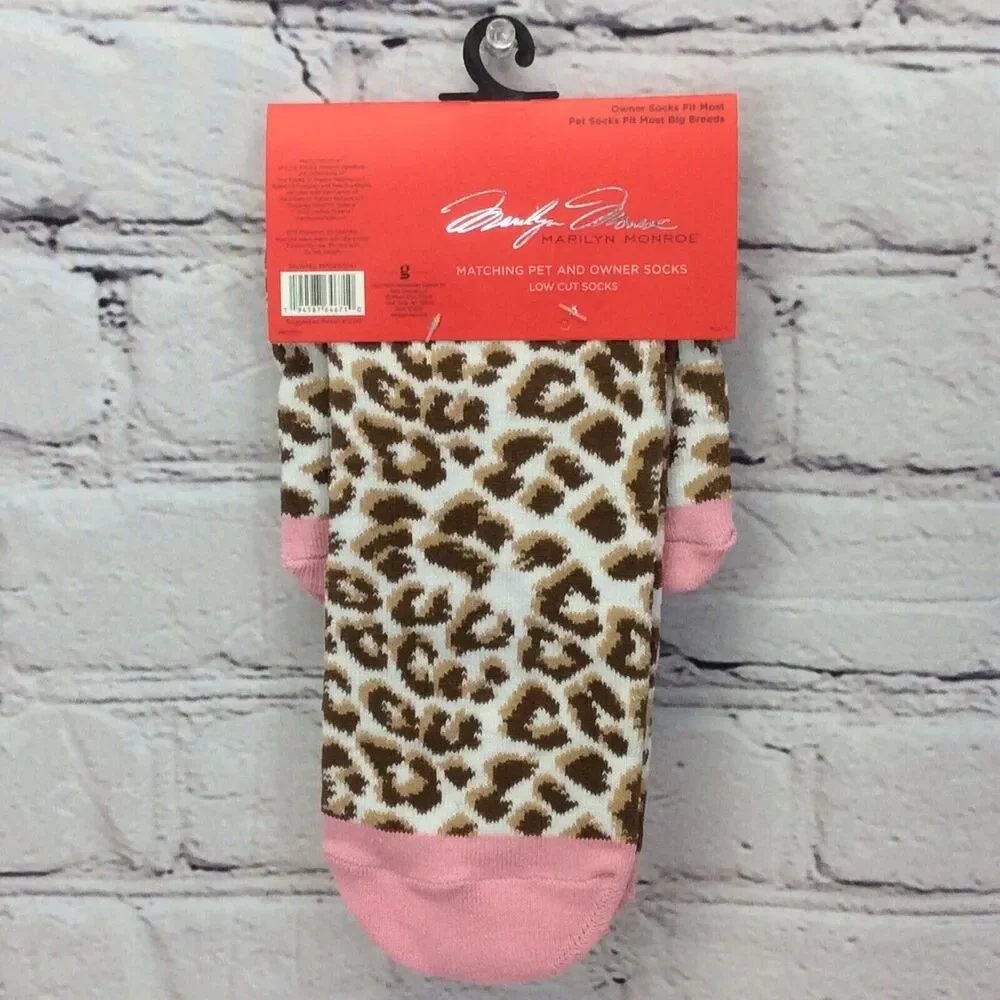 Marilyn Monroe Matching Pet & Owner Low Socks Leopard Print Womens O/S Big Dog